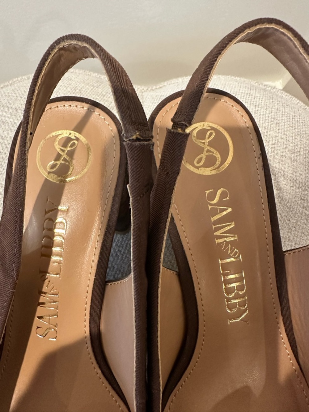 Sam & Libby size 8 Giselle Brown slingback leopard pattern pumps - Picture 7 of 10